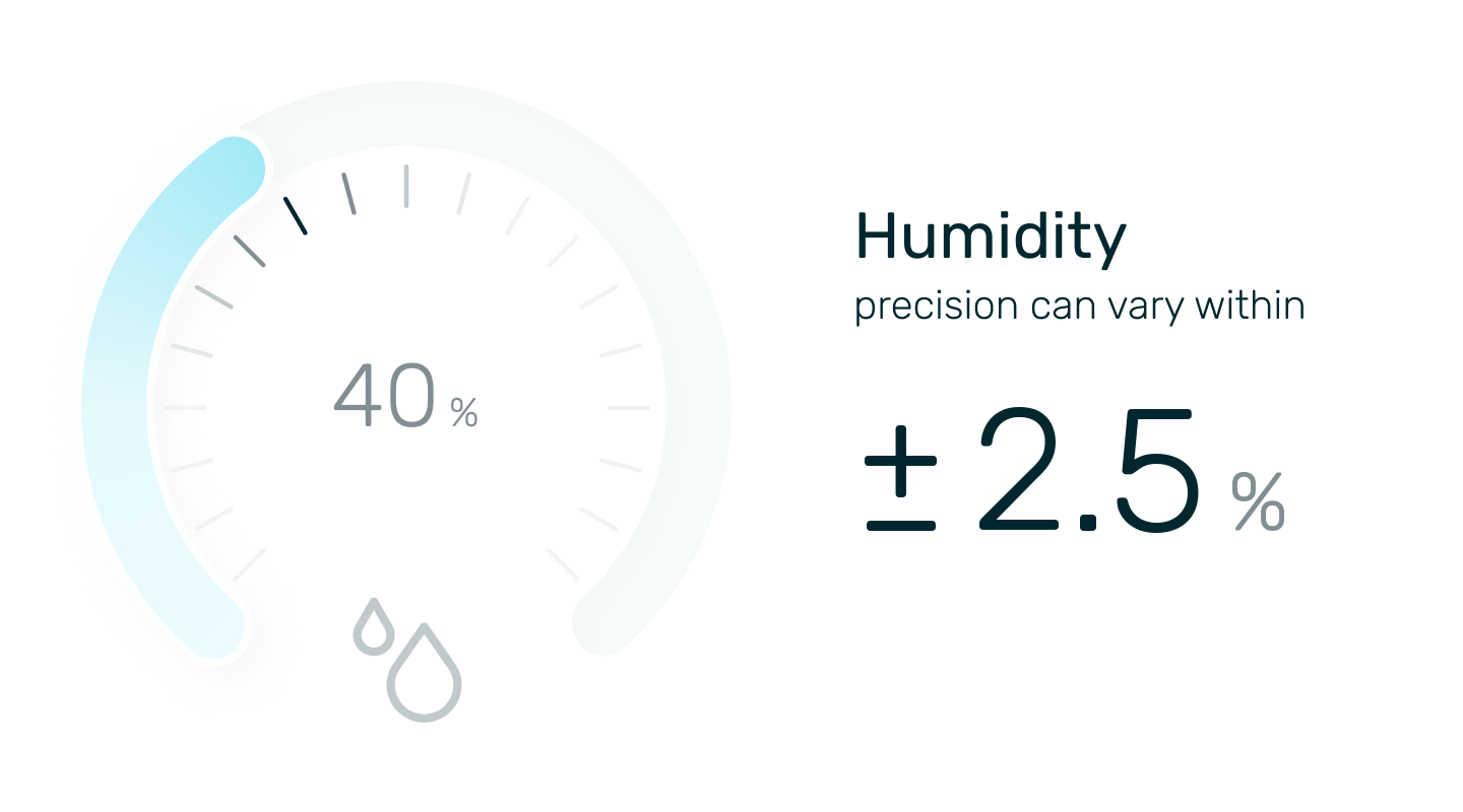 Humidity: precision can vary within plus or minus 2.5 %.