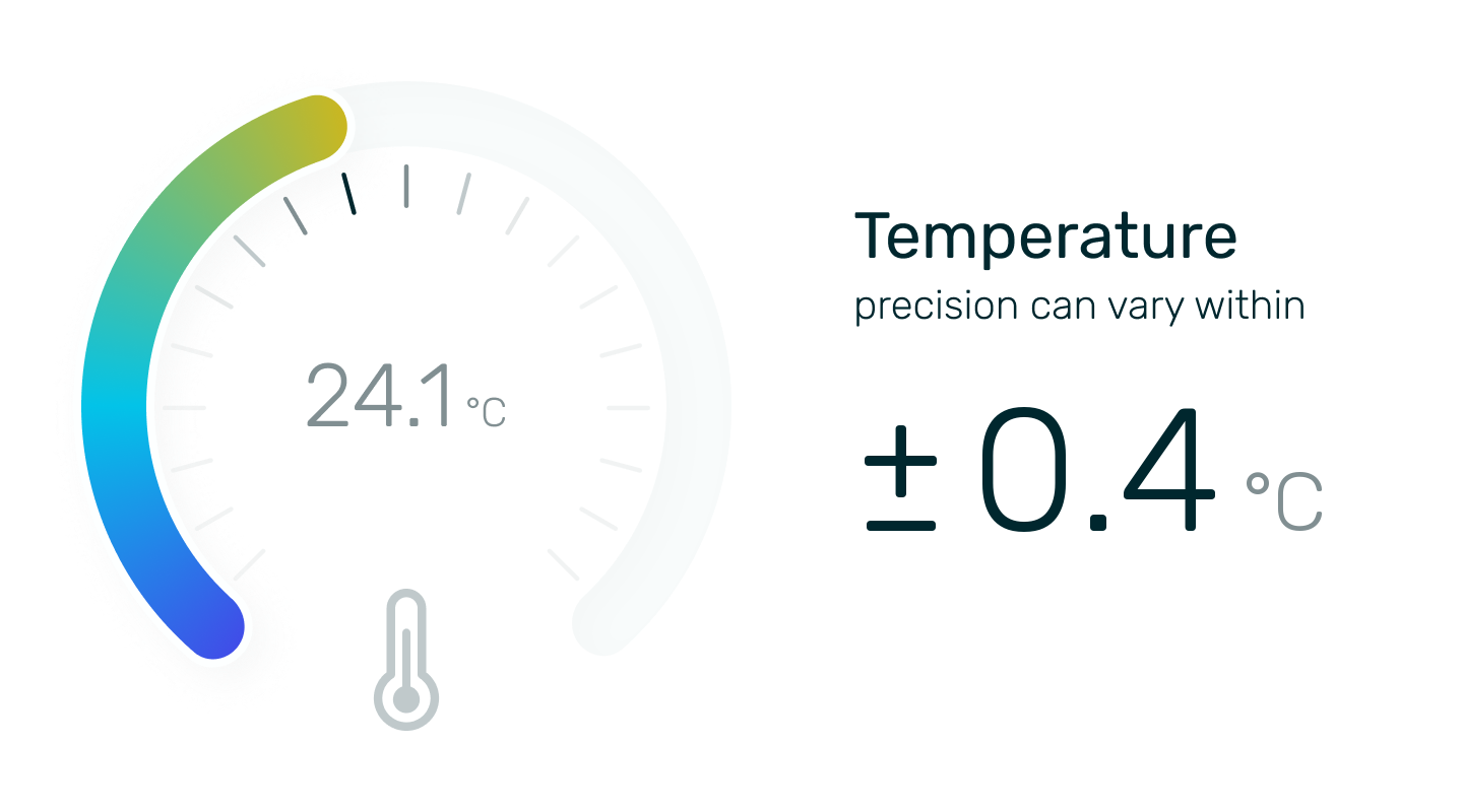 Temperature: precision can vary within plus or minus 0.4 °C.